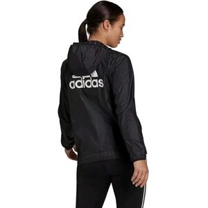 Adidas Windbreaker Women's Size XS Black Wind.Rdy Aeroready‎ Hood Jacket Zip NEW